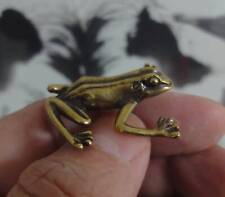 Vintage Style Solid Brass Mini Frog Animal Figurine Statue for Home Decor picture