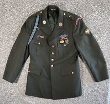 US Army Military Blazer Mens 44 Long Green 1st Ranger BN Coat Uniform Decorated picture