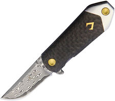 V NIVES KillaBite Framelock Carbon Fiber/Titanium Folding Damascus Knife 22CPDBL picture
