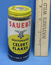 Vintage Glass Spice Container Sauers McCormicks Celery Flakes Dehydrated picture