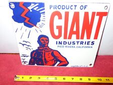10x6 in GIANT INDUSTRIES CALIFORNIA ADVERTISING SIGN HEAVY METAL PORCELAIN #Z-56 picture