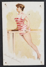 Vintage 1890s Kimball Pretty Athletes Parallel Bar N196 Tobacco Card picture