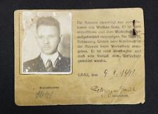 Genuine 1942 German WWII Period Ausweis ID Card From Steyr Daimler to Ukrainian picture