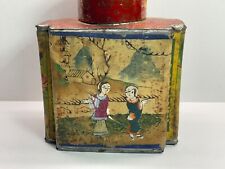 Antique Tin Tack Kee Tea Canton China Original Paper Label Wu Lung Tea picture