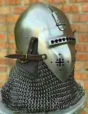 Medieval Nurnberg Bascinet Hounskell Helmet 14th Century Steel Chainmail Knight picture