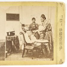 Dentist Giving Patient Gas Stereoview c1885 Dental Surgery Pulling Teeth H269 picture