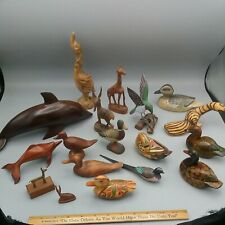 LOT of Vintage Wood Animal Sculptures-Japan-India-USA-China-Australia picture
