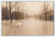 1913 Fourth Street View Flood Disaster Middletown Ohio OH RPPC Photo Postcard picture