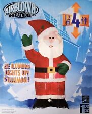 RARE 4ft Tall Gemmy Airblown Christmas Inflatable Sitting Santa Yard Blow Up NEW picture