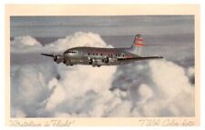 Vintage TWA Advertising Postcard ~ Stratoliner Airplane In Flight picture