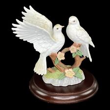 Lenox Peaceful Devotion Doves And Roses Porcelain Figurine Wood Base/Box 1991 picture