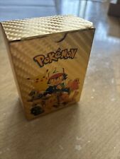 110 pc set Cartoon movie  history gold foil  Anime Pokemon GOLD cards new In Box picture
