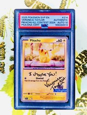 ⚡🔥 2025 Pokémon Pikachu SVP EN #214 Veronica Taylor Signed AUTO 10 PSA/DNA 🔥⚡ picture