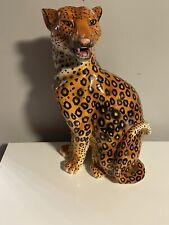 Vintage 22 Inch Tall Ceramic Leopard  picture