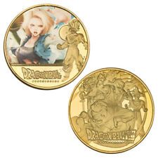 Dragon Ball Z 1 pcs Gold Challenge Coins Android 18 With Plastic Holder picture
