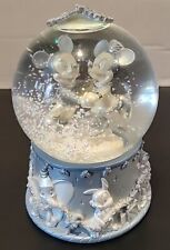 Disney Store Snow Globe Special Edition Mickey Minnie Skating Silver 2002 picture