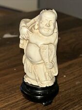 Vintage Ivory Color Resin Big Belly Buddha Figurine  3.5
