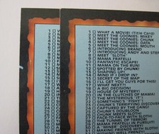 THE GOONIES ERROR CARD CHECKLIST #86 Blue Stripe on border UNCHECKED 1985 TOPPS picture