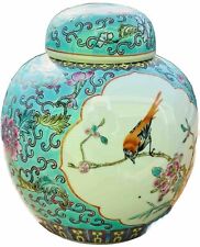 💥6.5”x5” CHINESE TURQUOISE FAMILLE VERTE GINGER JAR picture