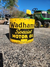 1930's Wadhams Oil Can 2.5 Gallons Gas Service Station Advertising Petroliana picture