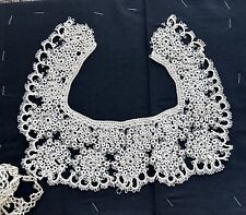 ANTIQUE  Vintage BELGIAN  collar HAND MADE LACE. For dress picture