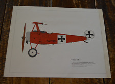 Vintage Copyright '72, '73, '74 World War I Fighter Planes 4 Color Prints Lot 4 picture