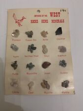 Vintage c.1960's-70's Souvenir Of The West Rocks Gems Minerals Display Card picture