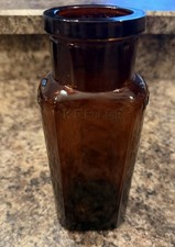 Antique KEPLER WELLCOME CHEMICAL WORKS Embossed Brown Amber Glass Bottle picture