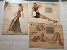 27 Various 1940's Pinup Girl Calendar Pages -Damaged Great for Art Project picture