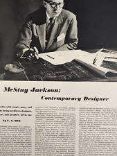 1950 Original Esquire Art Profile Article Modern Designer McStay Jackson F A Bee picture