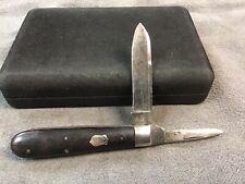 Antique Vintage KEEN KUTTER E C Simmons Jack Knife Ebony Wood Handles picture