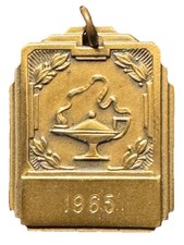 Vintage 1965 Mathematics Math Fair Long Island GoldTone Pendant picture