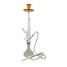 Original Gangsta™ 34 “  White Shooter Gun Style Hookah With A LargeWashable Hose picture