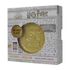 Harry Potter Limited Edition Platform 9 & 3/4 24K Gold Plated Medallion LE RARE picture
