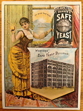 Victorian Trade Card Antique Warner's Safe Yeast Beautiful Woman New York Look picture