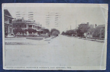 1911 San Antonio Texas Paved Parkway Homes Street Scene Postcard & Cancel picture