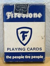 VINTAGE 1970s SEALED FIRESTONE PLASTIC COATED PLAYING CARDS MADE IN USA picture