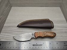 BNB BucknBear Damascus Mini Hunter Wood Handle Fixed Knife w/ Sheath USA picture