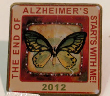 THE END OF ALZHEIMER'S STARTS WITH ME Butterfly 2012 Lapel Pin picture