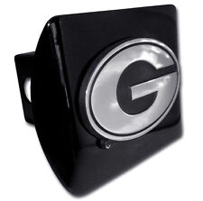 georgia logo metal black chrome trailer hitch cover made in usa picture