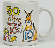 Hallmark Shoebox Greetings 50th Birthday Mug Cup 50 Is Five Perfect 10s  picture