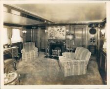 1931 Press Photo Interior Luxury Lounge of Yacht Lotosland 1930s picture