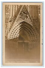 c1920's Main Doorway Barcelona Cathedral Spain  RPPC Photo Vintage Postcard picture