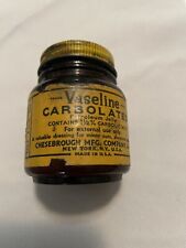 Vintage VASELINE Carbolated PETROLEUM JELLY JAR Bottle CHESEBROUGH PONDS INC. picture