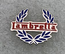 Red & Blue Lambretta Enamel Badge Scooter Scene Trojan Madness Skin Head Mod Ska picture