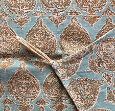 RAOUL TEXTILES Sari Robins Egg Blue Paisley Linen Throw Pillow Cover New picture