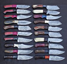 MIX LOT OF 20 CUSTOM HANDMADE DAMASCUS STEEL MIX HUNTING SKINNER KNIFE 888 picture