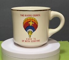 BSA Coffee Mug Cup Vintage Two Rivers Council   Up With Scouting 1975 Ballon picture