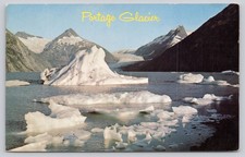 Vintage Portage Glacier Alaska Postcard 1961 Icebergs Mountains Scenery Travel picture