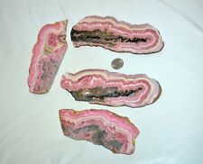 4 pcs LOT Rhodochrosite Big Slabs * from Argentina * 2.64 LBS picture